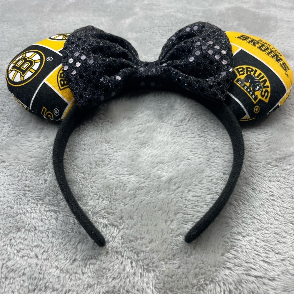 Disney Boston Bruins NHL Sequin Ears Headband Adult Size - Picture 2 of 6